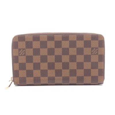 Pre-owned Louis Vuitton Brown Leather Pvc Long Wallet (bi-fold) ()