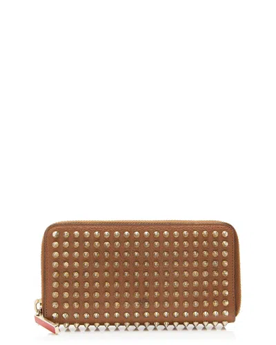 Pre-owned Louis Vuitton Brown Leather Spiked Panettone Wallet (authentic Pre-loved)