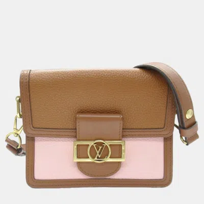 Pre-owned Louis Vuitton Brown Leather Taurillon Mini Dauphine Shoulder Bag