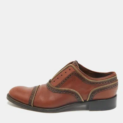 Pre-owned Louis Vuitton Brown Leather Tomboy Richelieu Oxfords Size 39