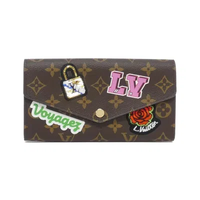 Pre-owned Louis Vuitton Brown Marron Coated Canvas Long Wallet (bi-fold) ()
