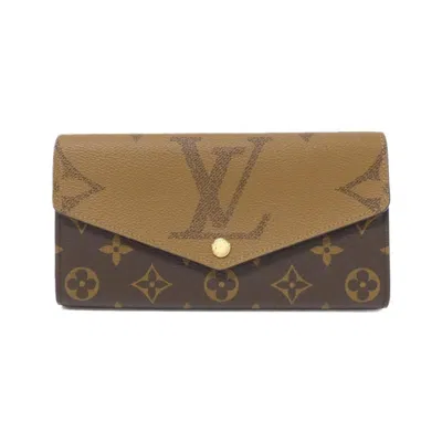 Pre-owned Louis Vuitton Brown Marron Coated Canvas Long Wallet (bi-fold) ()