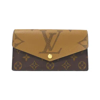 Pre-owned Louis Vuitton Brown Marron Coated Canvas Long Wallet (bi-fold) ()