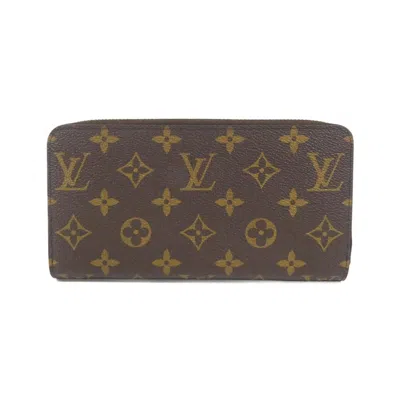 Pre-owned Louis Vuitton Brown Marron Coated Canvas Long Wallet (bi-fold) ()