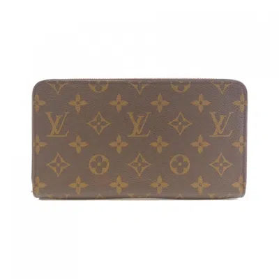 Pre-owned Louis Vuitton Brown Marron Coated Canvas Long Wallet (bi-fold) ()