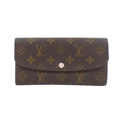 Pre-owned Louis Vuitton Brown Marron Rose Ballerine Coated Canvas Wallet (bi-fold) ()