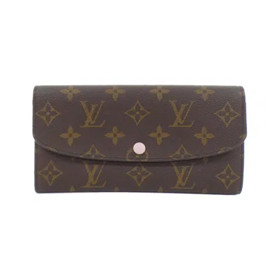 Pre-owned Louis Vuitton Brown Marron Rose Ballerine Coated Canvas Wallet (bi-fold) ()