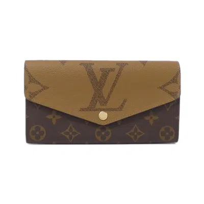 Pre-owned Louis Vuitton Brown Marron Tobacco Coated Canvas Long Wallet (bi-fold) ()
