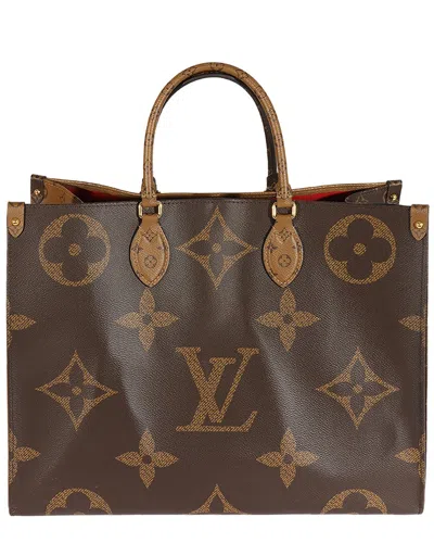 Pre-owned Louis Vuitton Brown Monogram & Monogram Reverse Canvas Onthego Gm (authentic  Pre-loved)
