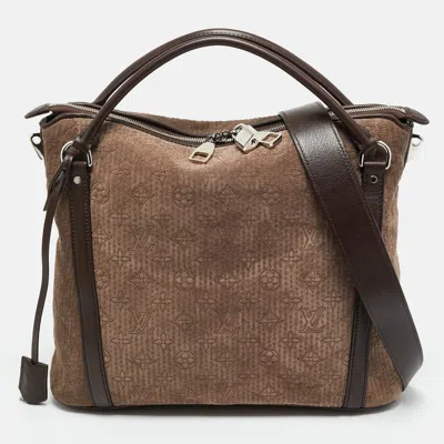 Pre-owned Louis Vuitton Brown Monogram Antheia Suede Ixia Pm Bag