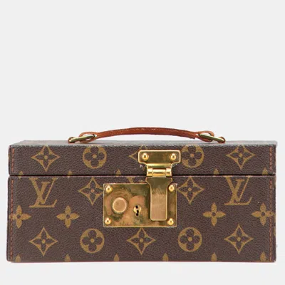 Pre-owned Louis Vuitton Brown Monogram Boite A Tour Jewelry Case