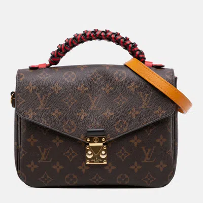 Pre-owned Louis Vuitton Brown Monogram Braided Pochette Metis