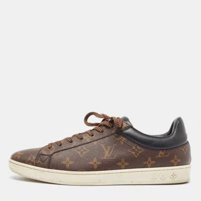 Pre-owned Louis Vuitton Brown Monogram Canvas And Leather Frontrow Trainers Size 42