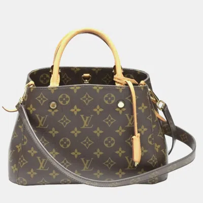 Pre-owned Louis Vuitton Brown Monogram Canvas Bb Montaigne Satchel Bag