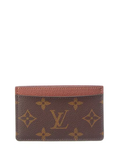 Pre-owned Louis Vuitton Brown Monogram Canvas Card Holder (authentic Pre-loved)