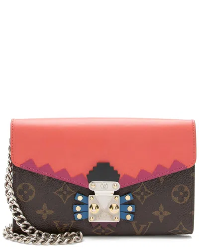 Pre-owned Louis Vuitton Brown Monogram Canvas Chain Wallet (authentic Pre-loved)