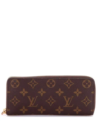 Pre-owned Louis Vuitton Brown Monogram Canvas Clemence Wallet (authentic Pre-loved)