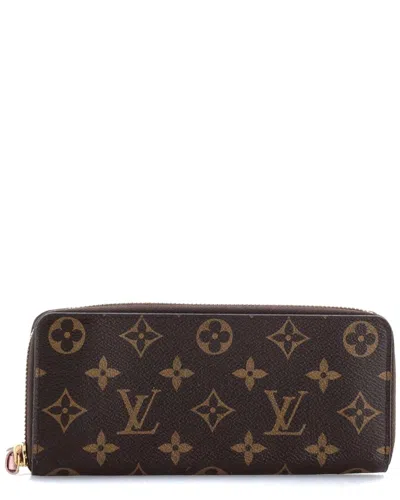 Pre-owned Louis Vuitton Brown Monogram Canvas Clemence Wallet (authentic Pre-loved)