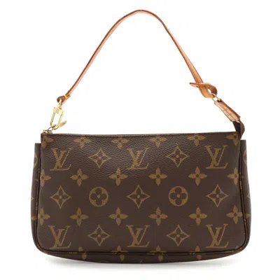 Pre-owned Louis Vuitton Brown Monogram Canvas Clutch Bag Pochette Pouch Shoulder Bag ()