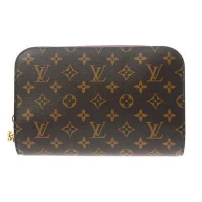 Pre-owned Louis Vuitton Brown Monogram Canvas Clutch Bag ()