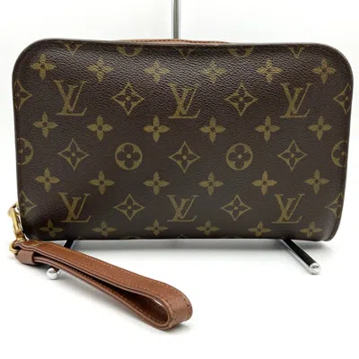 Pre-owned Louis Vuitton Brown Monogram Canvas Clutch Bag ()