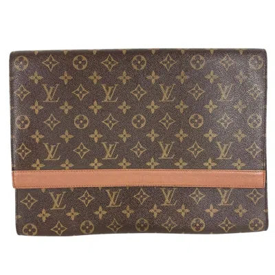 Pre-owned Louis Vuitton Brown Monogram Canvas Clutch Bag ()