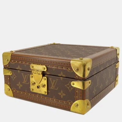 Pre-owned Louis Vuitton Brown Monogram Canvas Coffret Tresor 24 Trunk Case Bag