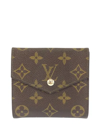 Louis Vuitton Brown Monogram Canvas Compact Wallet (authentic Pre-loved) In Multi
