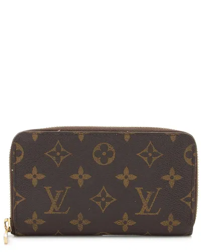 Pre-owned Louis Vuitton Brown Monogram Canvas Compact Zippy Wallet (authentic Pre-loved)