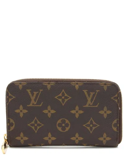 Pre-owned Louis Vuitton Brown Monogram Canvas Compact Zippy Wallet (authentic Pre-loved)