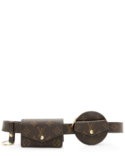 Pre-owned Louis Vuitton Brown Monogram Canvas Daily Multi Pocket Belt - Size 32 / 80  (authentic Pre-loved)
