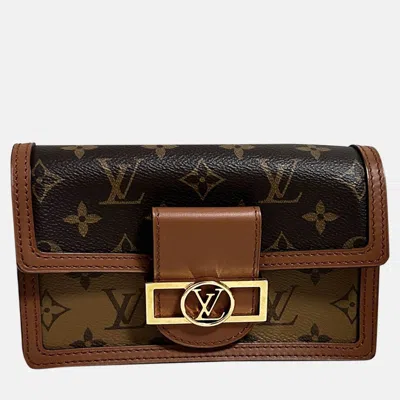 Pre-owned Louis Vuitton Brown Monogram Canvas Daphne Mini Wallet On Chain