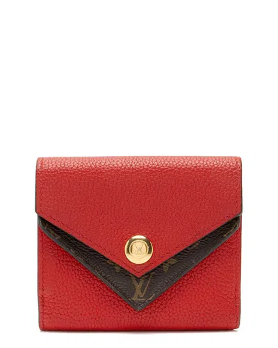 Pre-owned Louis Vuitton Brown Monogram Canvas Double V Compact Wallet (authentic Pre-  Loved)