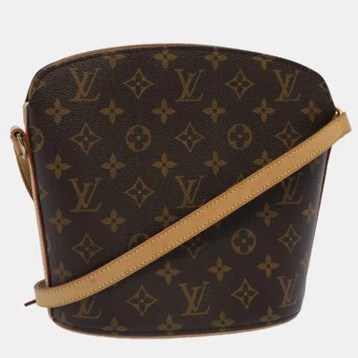 Pre-owned Louis Vuitton Brown Monogram Canvas Drouot Shoulder Bag