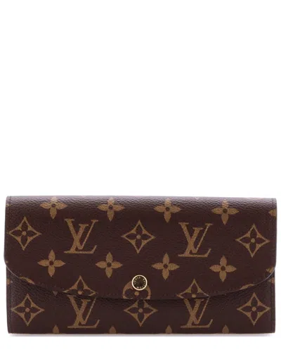 Pre-owned Louis Vuitton Brown Monogram Canvas Emilie Wallet (authentic Pre-loved)