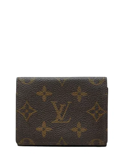 Pre-owned Louis Vuitton Brown Monogram Canvas Enveloppe Carte De Visite Card Case  (authentic Pre-loved)