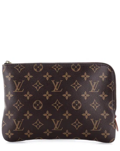 Pre-owned Louis Vuitton Brown Monogram Canvas Etui Voyage Pouch Pm (authentic Pre-loved)