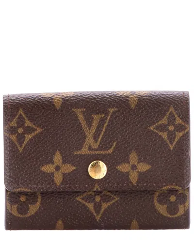 Pre-owned Louis Vuitton Brown Monogram Canvas Flap Card Case (authentic Pre-loved)