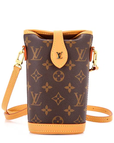 Pre-owned Louis Vuitton Brown Monogram Canvas Fold Me Pouch (authentic Pre-loved)