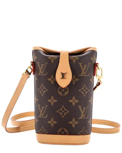 Pre-owned Louis Vuitton Brown Monogram Canvas Fold Me Pouch (authentic Pre-loved)