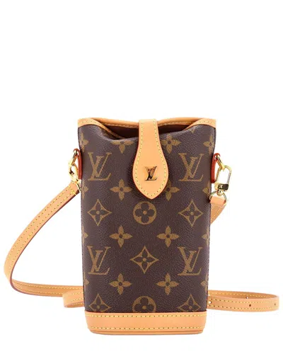 Pre-owned Louis Vuitton Brown Monogram Canvas Fold Me Pouch (authentic Pre-loved)