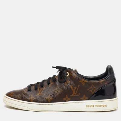 Pre-owned Louis Vuitton Brown Monogram Canvas Frontrow Low Top Trainers Size 40