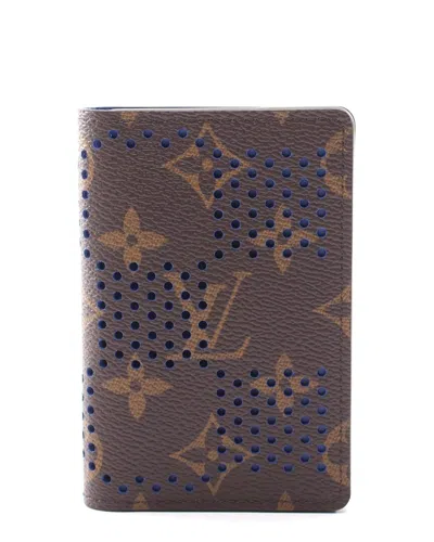 Pre-owned Louis Vuitton Brown Monogram Canvas Grid Card Case (authentic Pre-loved)