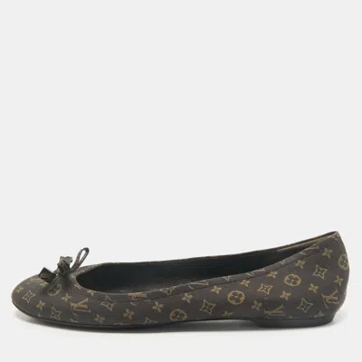 Pre-owned Louis Vuitton Brown Monogram Canvas Idylle Debbie Ballet Flats Size 39