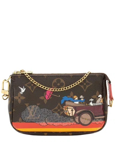 Pre-owned Louis Vuitton Brown Monogram Canvas Illustre Evasion Mini Pochette Accessoires (authentic Pre-loved)