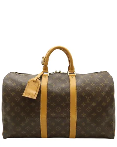 Pre-owned Louis Vuitton Brown Monogram Canvas Keepall 45 (authentic Pre-loved)