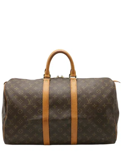 Pre-owned Louis Vuitton Brown Monogram Canvas Keepall 45 Boston Bag (authentic Pre-  Loved)