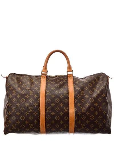 Pre-owned Louis Vuitton Brown Monogram Canvas Keepall 50 (authentic Pre-loved)
