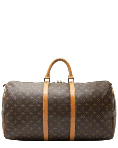 Pre-owned Louis Vuitton Brown Monogram Canvas Keepall 55 (authentic Pre-loved)