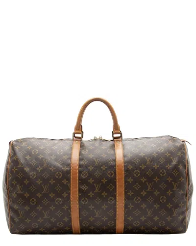 Pre-owned Louis Vuitton Brown Monogram Canvas Keepall 55 (authentic Pre-loved)